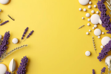 Fototapeta premium a little lavender on all sides of the picture. AI generative