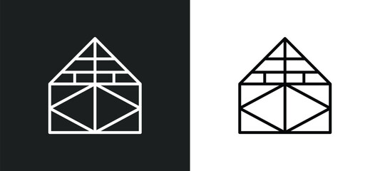 joist line icon in white and black colors. joist flat vector icon from joist collection for web, mobile apps and ui.