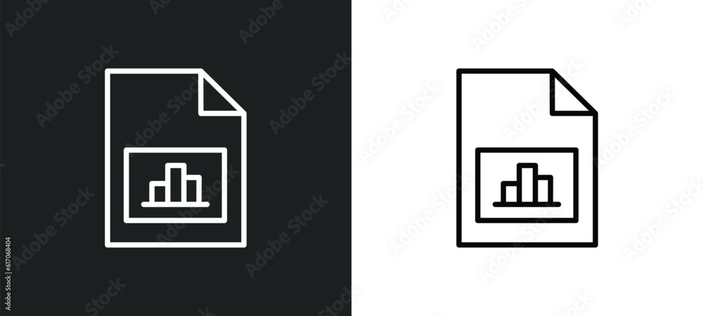 Poster data analyser line icon in white and black colors. data analyser flat vector icon from data analyser