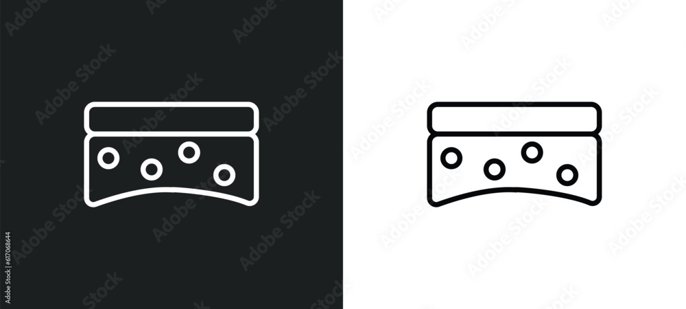 Aufkleber scouring pads line icon in white and black colors. scouring pads flat vector icon from scouring pads