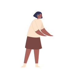 Cheerful African American Child Character. Joyful Black Girl With A Warm Smile, Using Expressive Gestures, Illustration