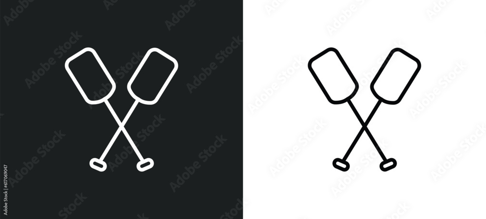 Aufkleber oar line icon in white and black colors. oar flat vector icon from oar collection for web, mobile ap