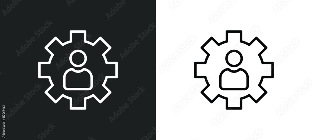 Poster expert line icon in white and black colors. expert flat vector icon from expert collection for web, 