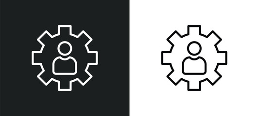 expert line icon in white and black colors. expert flat vector icon from expert collection for web, mobile apps and ui.