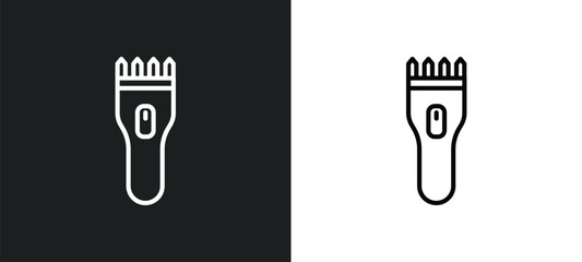 hair clipper line icon in white and black colors. hair clipper flat vector icon from hair clipper collection for web, mobile apps and ui.