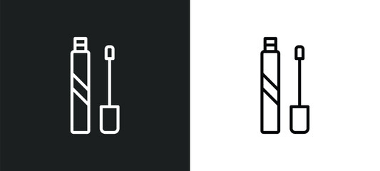 liquid lipstick line icon in white and black colors. liquid lipstick flat vector icon from liquid lipstick collection for web, mobile apps and ui.