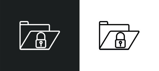 secure data line icon in white and black colors. secure data flat vector icon from secure data collection for web, mobile apps and ui.