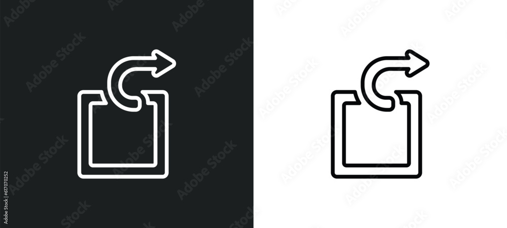 Poster extract line icon in white and black colors. extract flat vector icon from extract collection for we