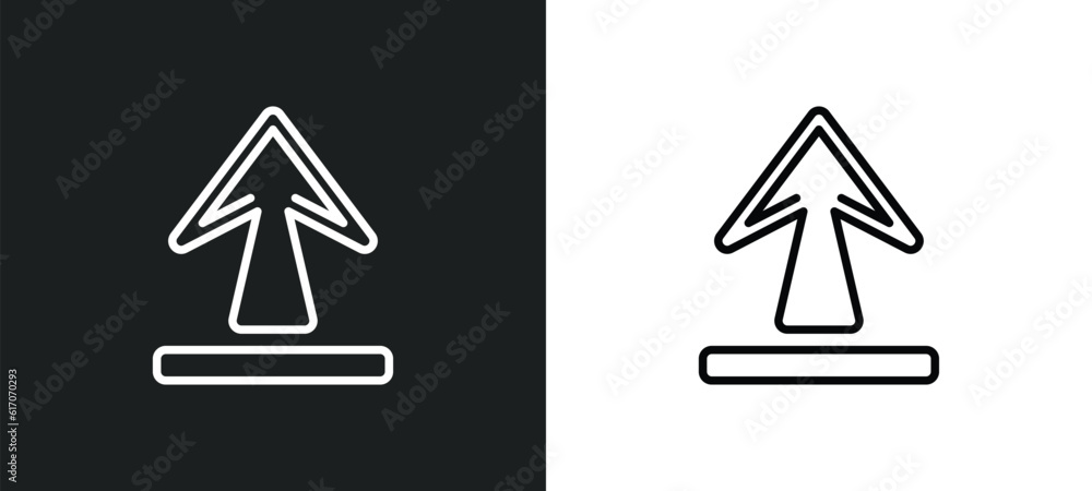 Poster under line icon in white and black colors. under flat vector icon from under collection for web, mob