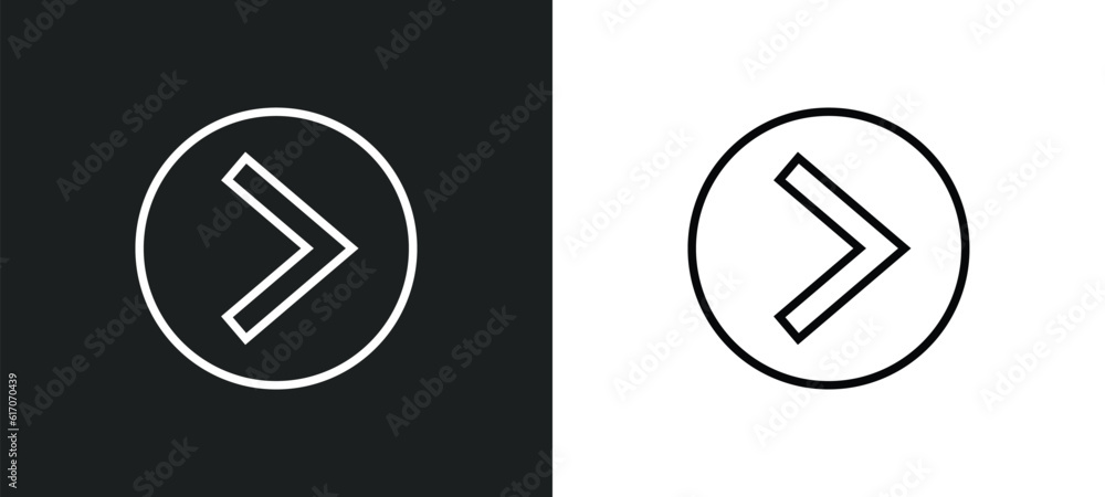 Aufkleber chevron line icon in white and black colors. chevron flat vector icon from chevron collection for we