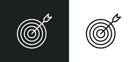 target line icon in white and black colors. target flat vector icon from target collection for web, mobile apps and ui.