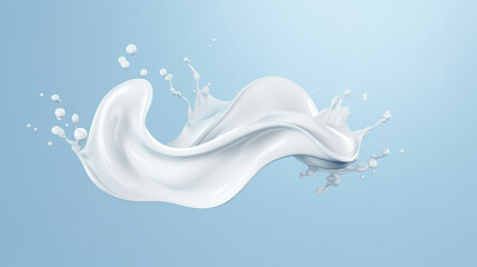 Obraz na płótnie Canvas A splash of milk on a blue background