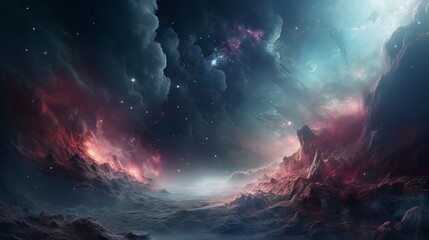 Obraz na płótnie Canvas Deep space. Science fiction wallpaper, planets, stars, galaxies and nebulas, Generative Ai