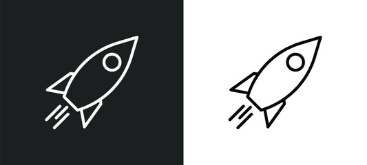 launcher line icon in white and black colors. launcher flat vector icon from launcher collection for web, mobile apps and ui.
