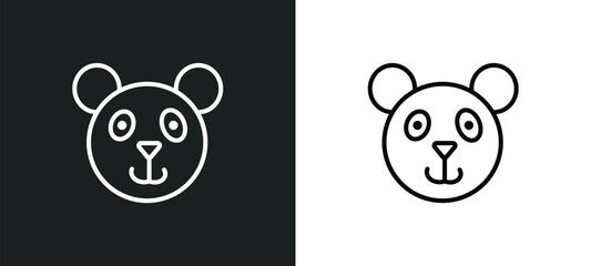 chinese panda bear line icon in white and black colors. chinese panda bear flat vector icon from chinese panda bear collection for web, mobile apps and ui.