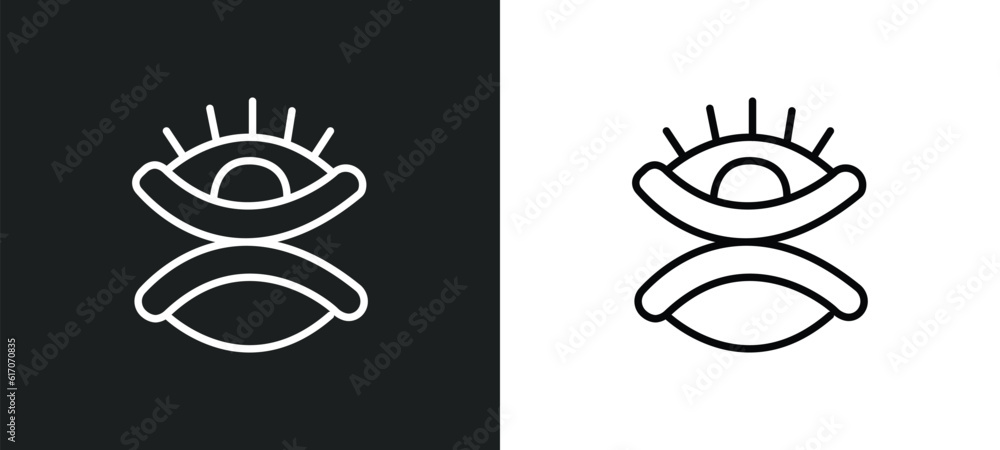 Aufkleber gods omnipressence line icon in white and black colors. gods omnipressence flat vector icon from god