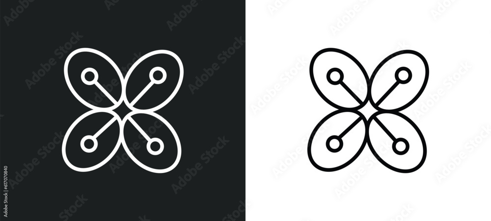 Poster affluence line icon in white and black colors. affluence flat vector icon from affluence collection 