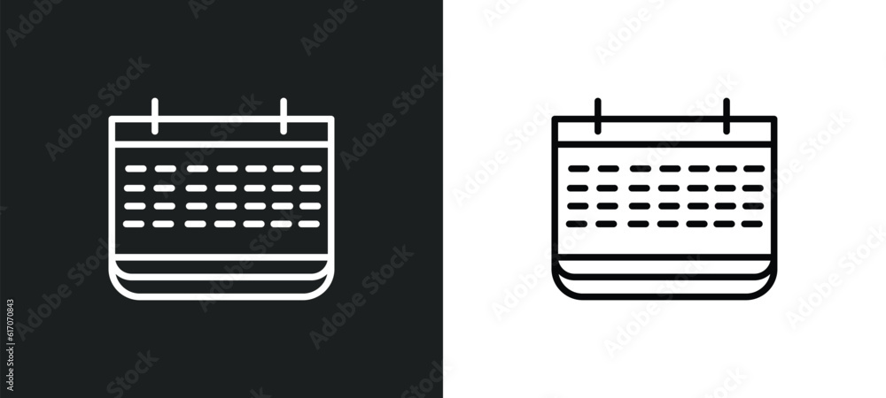 Poster year line icon in white and black colors. year flat vector icon from year collection for web, mobile