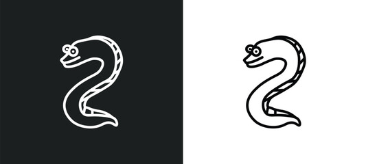 moray line icon in white and black colors. moray flat vector icon from moray collection for web, mobile apps and ui.