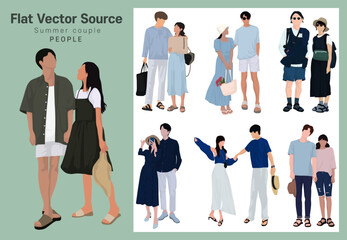 A collection of silhouette sauces for newlyweds who enjoy sightseeing in summer couple date course couple look