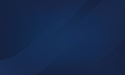 Navy blue abstract background with halftone wavy smooth pattern. Small spot light box. Curve line, cosmic galaxy space. Festive BG for social media, birthday party invitation.