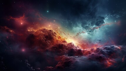 Fototapeta na wymiar Deep space. Science fiction wallpaper, planets, stars, galaxies and nebulas, Generative Ai