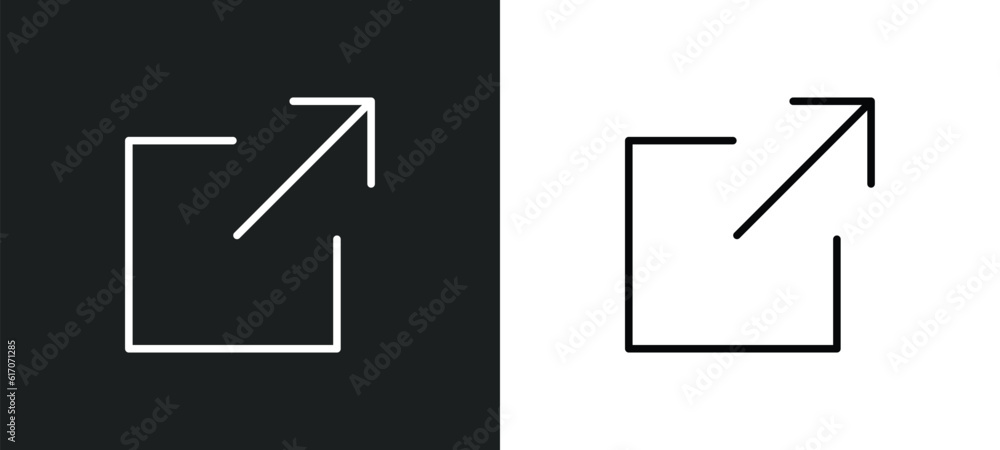 Poster export line icon in white and black colors. export flat vector icon from export collection for web, 