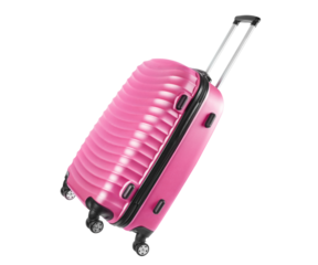 Pink travel suitcase cut out