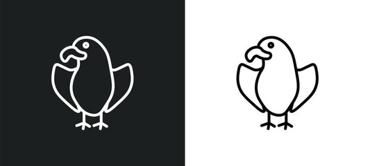 eagle line icon in white and black colors. eagle flat vector icon from eagle collection for web, mobile apps and ui.