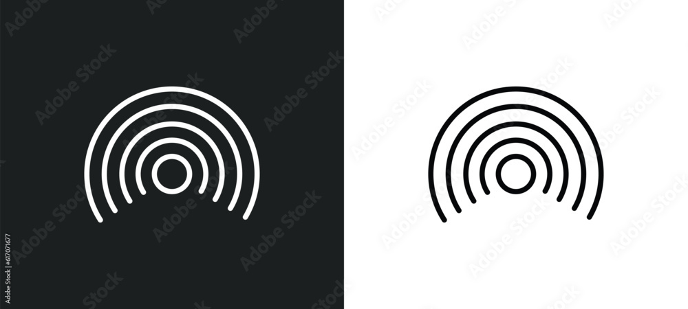 Aufkleber wi-fi line icon in white and black colors. wi-fi flat vector icon from wi-fi collection for web, mob