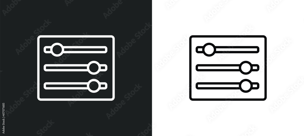 Poster tings interface line icon in white and black colors. tings interface flat vector icon from tings int