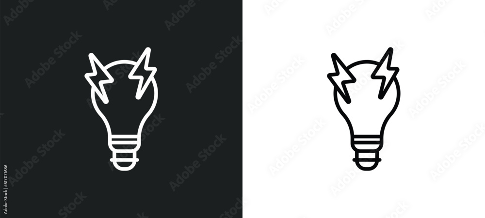 Poster brainstorming line icon in white and black colors. brainstorming flat vector icon from brainstorming