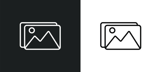 images line icon in white and black colors. images flat vector icon from images collection for web, mobile apps and ui.