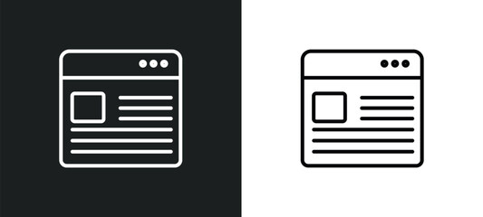 images interface line icon in white and black colors. images interface flat vector icon from images interface collection for web, mobile apps and ui.