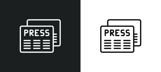 news report line icon in white and black colors. news report flat vector icon from news report collection for web, mobile apps and ui.