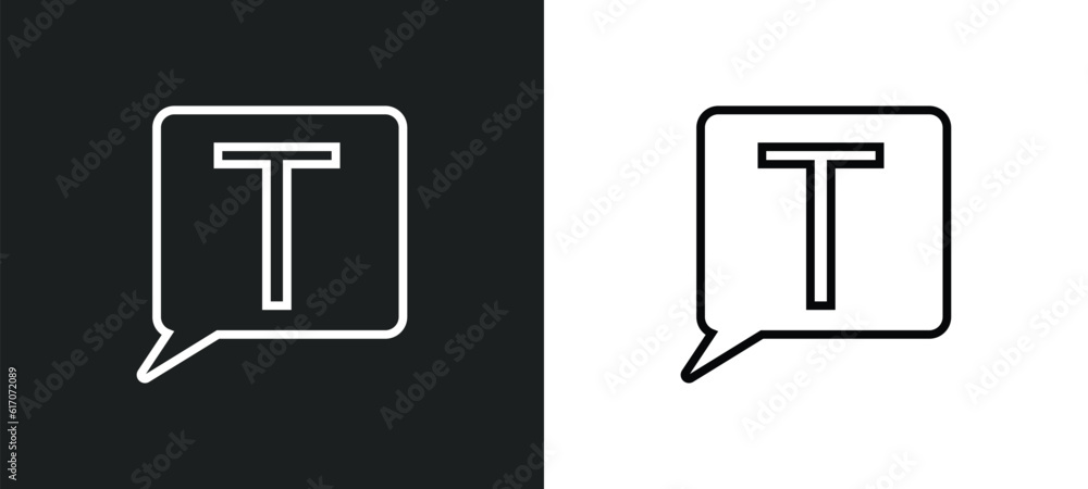 Poster text box line icon in white and black colors. text box flat vector icon from text box collection for