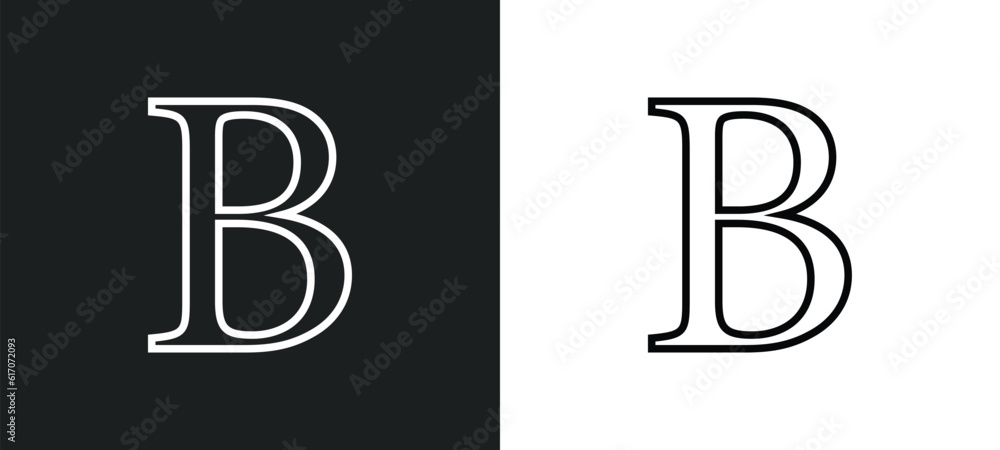 Poster bold text line icon in white and black colors. bold text flat vector icon from bold text collection 