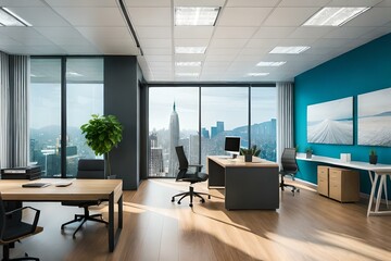 Fototapeta na wymiar modern office interior generative in ai technology