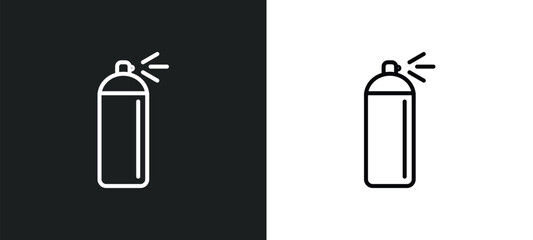 spray paint line icon in white and black colors. spray paint flat vector icon from spray paint collection for web, mobile apps and ui.