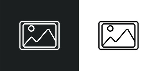 insert picture line icon in white and black colors. insert picture flat vector icon from insert picture collection for web, mobile apps and ui.