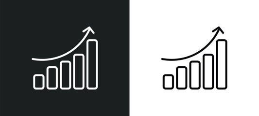 increase success line icon in white and black colors. increase success flat vector icon from increase success collection for web, mobile apps and ui.