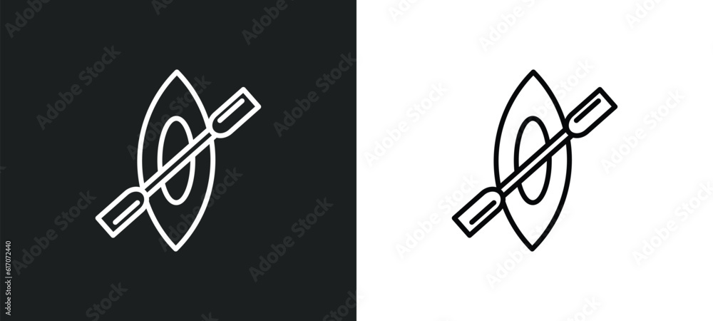 Poster rowing line icon in white and black colors. rowing flat vector icon from rowing collection for web, 