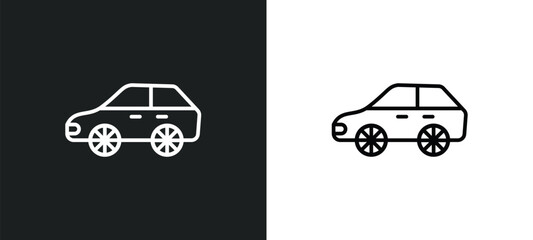 auto line icon in white and black colors. auto flat vector icon from auto collection for web, mobile apps and ui.