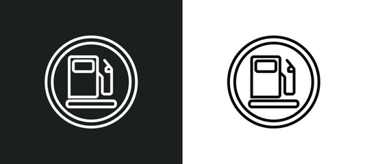 gaso line icon in white and black colors. gaso flat vector icon from gaso collection for web, mobile apps and ui.