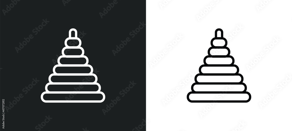 Poster circle toy line icon in white and black colors. circle toy flat vector icon from circle toy collecti