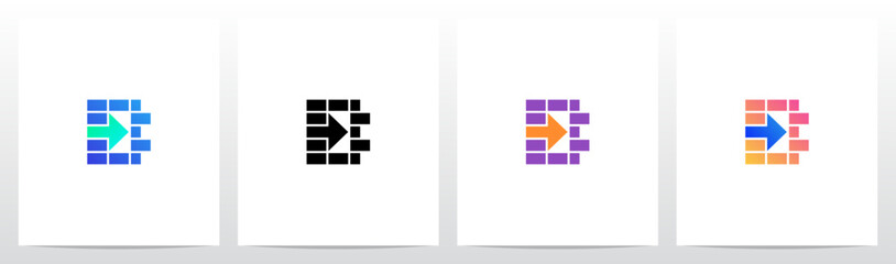 Rectangles And Arrow Letter Logo Design B