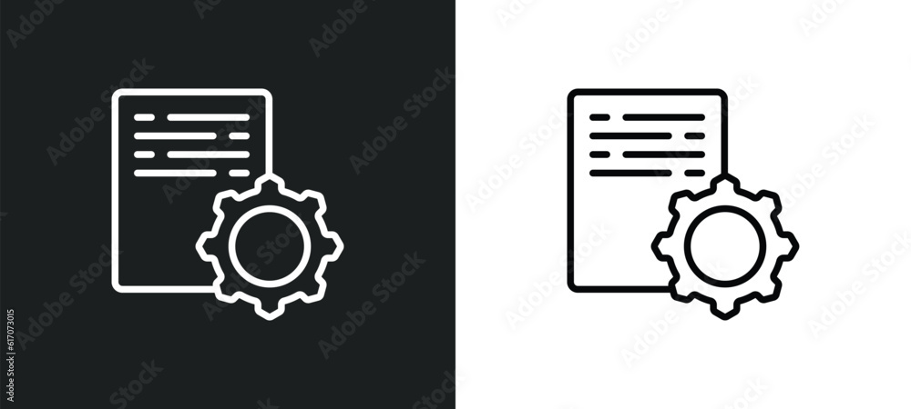 Poster program tings line icon in white and black colors. program tings flat vector icon from program tings