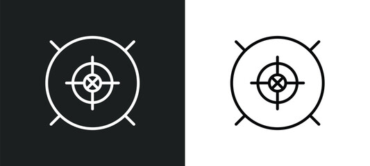 target circles line icon in white and black colors. target circles flat vector icon from target circles collection for web, mobile apps and ui.