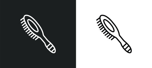 combs line icon in white and black colors. combs flat vector icon from combs collection for web, mobile apps and ui.