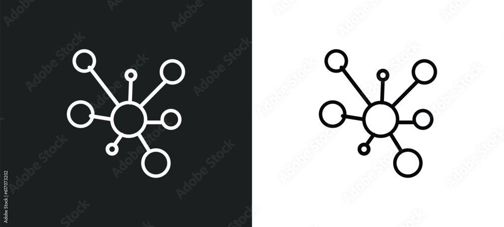 Poster conection line icon in white and black colors. conection flat vector icon from conection collection 